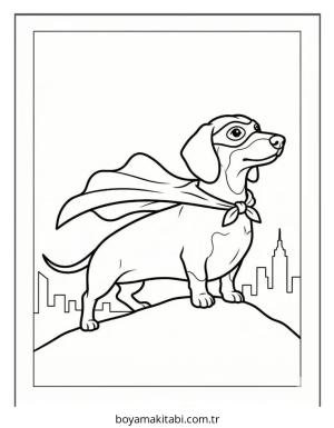 Dachshund boyama sayfası – boyama çalışması, yaratıcılığı geliştirir