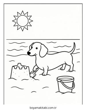 Dachshund boyama sayfası – yaratıcılığı geliştirir, keyifli zaman