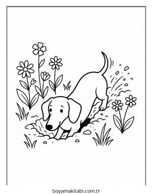 Dachshund boyama sayfası – yaratıcılık, eğlenceli etkinlik