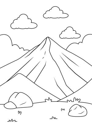 Dağ boyama sayfası,  coloring page, Dağ Resmi 1, 