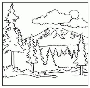 Dağ boyama sayfası,  coloring page, Dağlar 6, 