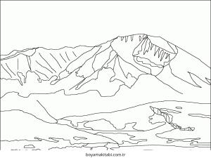 Dağ boyama sayfası – yaratıcılığı geliştirir, keyifli zaman