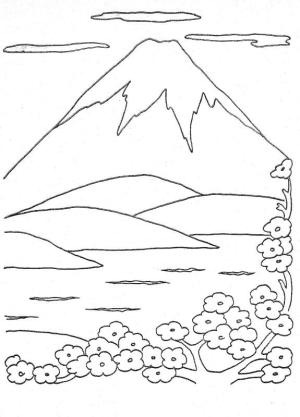 Dağ boyama sayfası,  coloring page, Dağlar 4, 