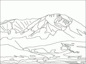 Dağ boyama sayfası,  coloring page, Dağlar 7, 