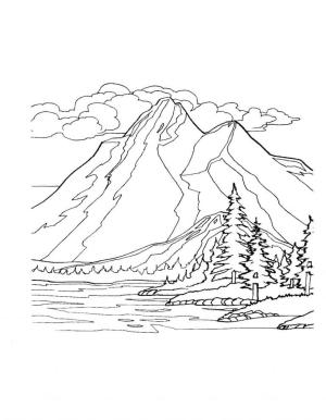 Dağ boyama sayfası,  coloring page, Dağlar 3, 