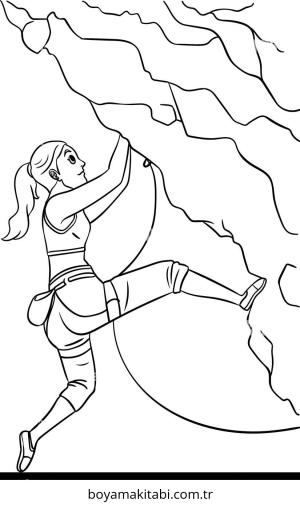 Dağ boyama sayfası – çocuk aktivitesi, PDF indir