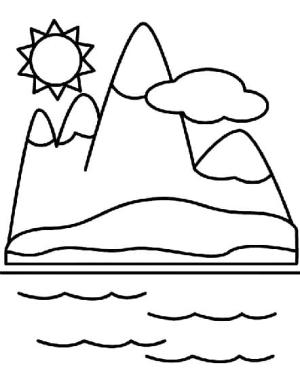 Dağ boyama sayfası,  coloring page, Dağlar, 