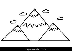 Dağ boyama sayfası – eğitici aktivite, yaratıcılık