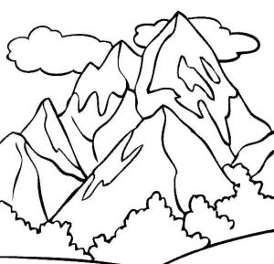 Dağ boyama sayfası,  coloring page, Kolay Dağlar, 