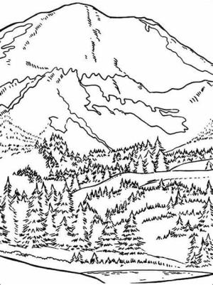 Dağlar boyama sayfası,  coloring page, Ücretsiz Dağlar Anahat, 