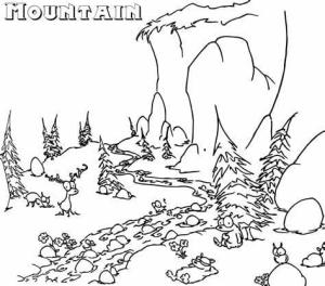 Dağlar boyama sayfası,  coloring page, Dağlar Resmini Yazdır, 