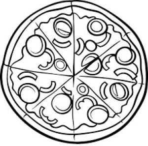 Daire boyama sayfası,  coloring page, Daire Pizza, 