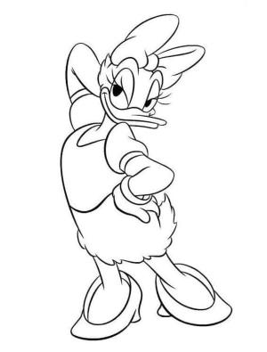 Daisy Duck boyama sayfası,  coloring page, Çocuk için sevimli Daisy Duck, 