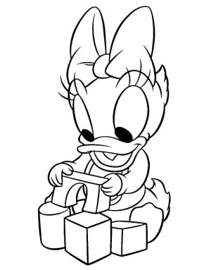 Daisy Duck boyama sayfası,  coloring page, Sevimli Bebek Daisy Duck, 