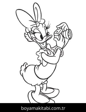 Daisy Duck boyama sayfası – el becerilerini geliştirir, boyama çalışması