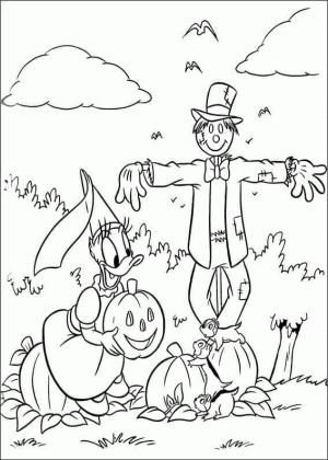 Daisy Duck boyama sayfası,  coloring page, Daisy Duck ve Balkabağı, 