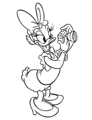 Daisy Duck boyama sayfası,  coloring page, Kameralı Daisy Duck, 