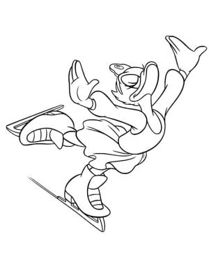 Daisy Duck boyama sayfası,  coloring page, Daisy Duck Kayıyor, 