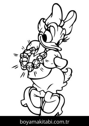 Daisy Duck boyama sayfası – çocuk aktivitesi, PDF indir