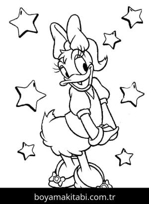 Daisy Duck boyama sayfası – boyama etkinliği, çocuk aktivitesi