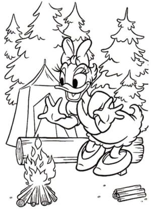 Daisy Duck boyama sayfası,  coloring page, Daisy Duck Kampa Gidiyor, 