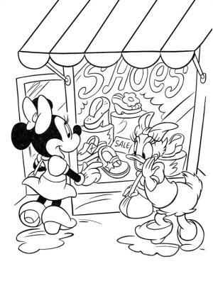 Daisy Duck boyama sayfası,  coloring page, Minnie ve Daisy Alışverişe Gidiyor, 