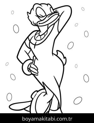 Daisy Duck boyama sayfası – çizgi film temalı, basit çizim