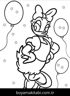 Daisy Duck boyama sayfası – yaratıcılık, eğlenceli etkinlik