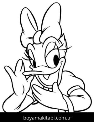 Daisy Duck boyama sayfası – PDF indir, sevimli karakter