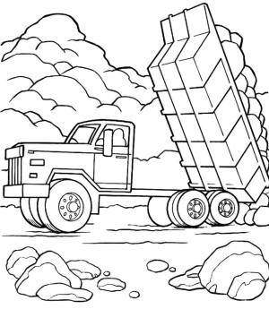 Damperli Kamyon boyama sayfası,  coloring page, İyi Damperli Kamyon, 