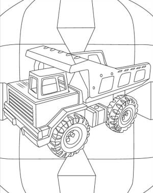 Damperli Kamyon boyama sayfası,  coloring page, Damperli Kamyon Ücretsiz Sevimli, 