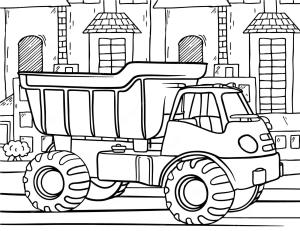 Damperli Kamyon boyama sayfası,  coloring page, Şehirdeki Damperli Kamyon, 