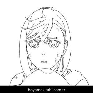 Dandadan boyama sayfası – çizgi film temalı, basit çizim