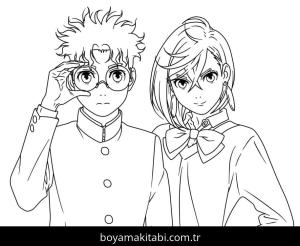 Dandadan boyama sayfası – PDF indir, sevimli karakter