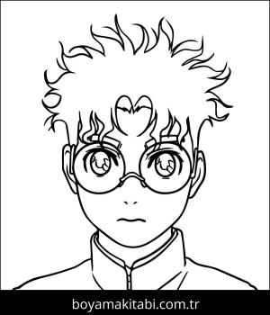 Dandadan boyama sayfası – çocuklar için, çizgi film temalı