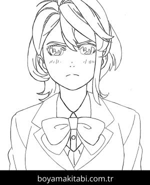 Dandadan boyama sayfası – sevimli karakter, sanatsal çalışma