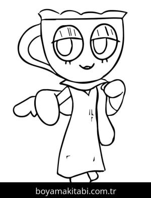 Dandy’s World boyama sayfası – PDF indir, sevimli karakter