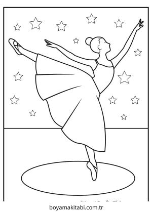 Dans boyama sayfası – basit çizim, kolay boyama