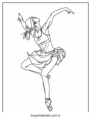 Dans boyama sayfası – sanatsal çalışma, çocuklar için