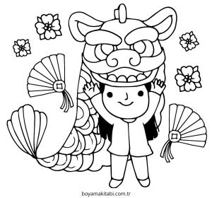 Dans boyama sayfası – çocuklar için, çizgi film temalı