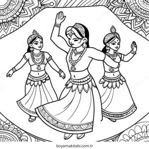 Dans boyama sayfası – PDF indir, sevimli karakter