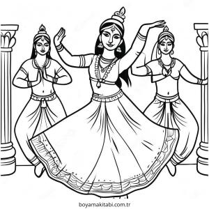 Dans boyama sayfası – okul öncesi, evde etkinlik