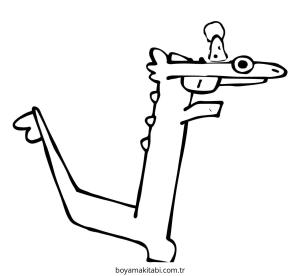 Dans boyama sayfası – sevimli karakter, sanatsal çalışma