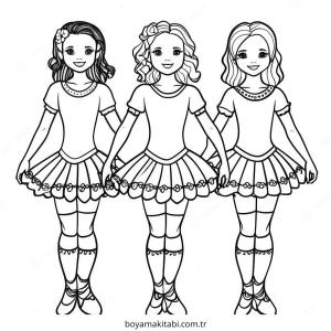 Dans boyama sayfası – eğlenceli etkinlik, el becerilerini geliştirir