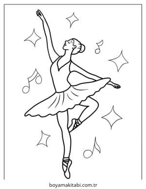 Dans boyama sayfası – kolay boyama, eğitici aktivite