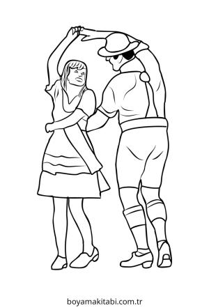 Dans boyama sayfası – boyama etkinliği, çocuk aktivitesi