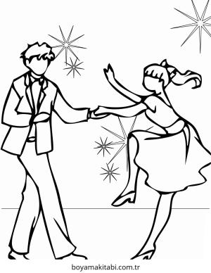 Dans boyama sayfası – eğitici aktivite, yaratıcılık