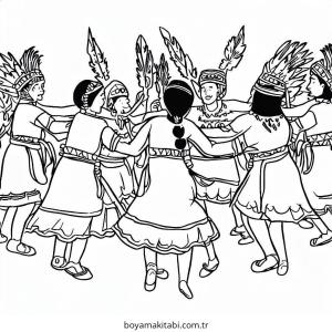 Dans boyama sayfası – eğlenceli etkinlik, el becerilerini geliştirir