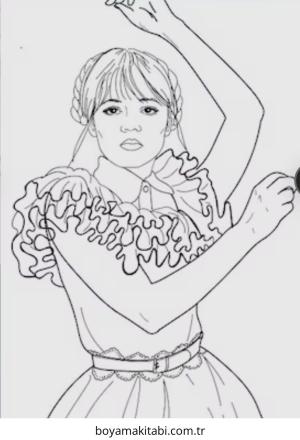 Dans boyama sayfası – çocuklar için, çizgi film temalı