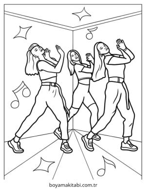 Dans boyama sayfası – el becerilerini geliştirir, boyama çalışması